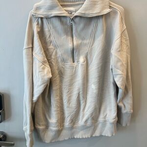 Aerie Quarterzip Cream Sweater